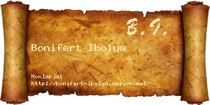 Bonifert Ibolya névjegykártya